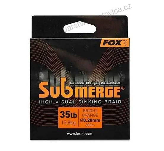 Fox Splétaná Šňůra Submerge Orange Sinking Braid 300 m - 0,20 mm 15,8 kg