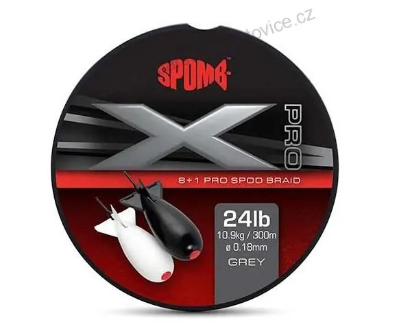 Spomb Splétaná Šňůra X Pro Braid Grey 0,18 mm 300 m