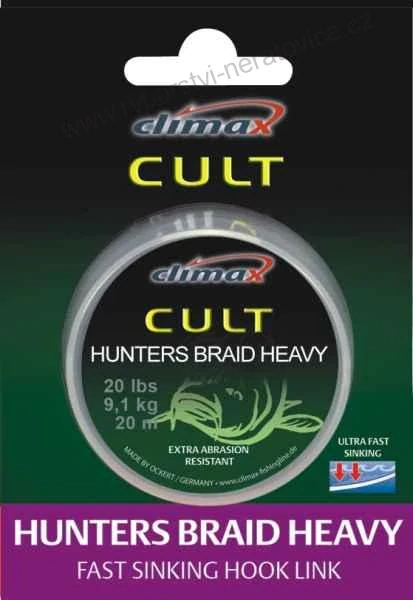CLIMAX Návazcová šňůrka - HUNTERS BRAID HEAVY - Weed - 20lbs / 9,1kg / 20m