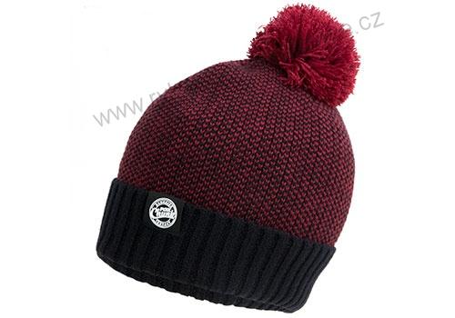 ČEPICE FOX CHUNK BURGUNDY/BLACK BOBBLE HAT