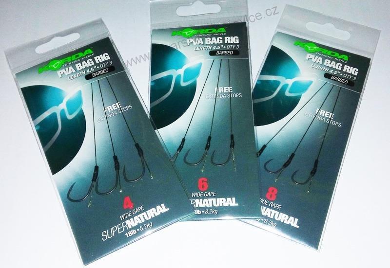 Korda Návazec Solidz PVA Rig Wide Gape Barbless 18 lb 3ks - vel.4