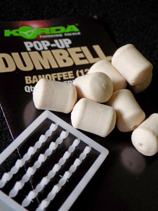 Korda Pop-Up Dumbell Banofee - banán-smetana 12mm 8ks - bílá 