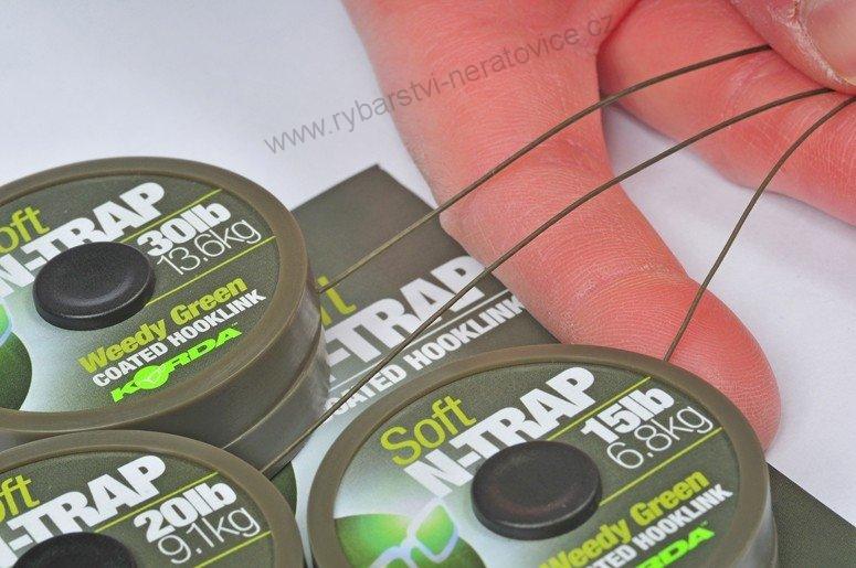 Korda šňůrka potahovaná N-Trap Soft green 20lb zelená 20m