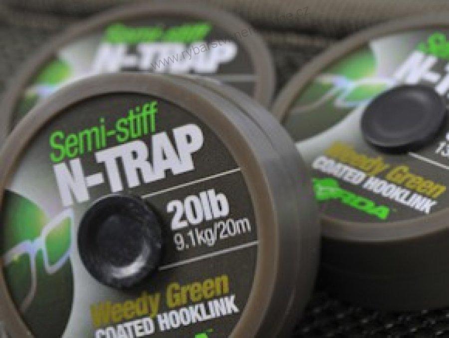 Korda šňůrka potahovaná N-Trap Semi Stiff green 20lb zelená 20m
