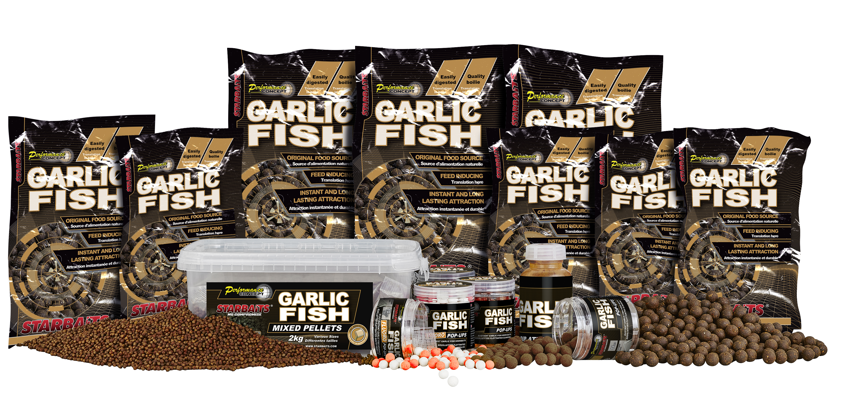 STARBAITS HARD BOILIE GARLIC FISH 20mm 200gr