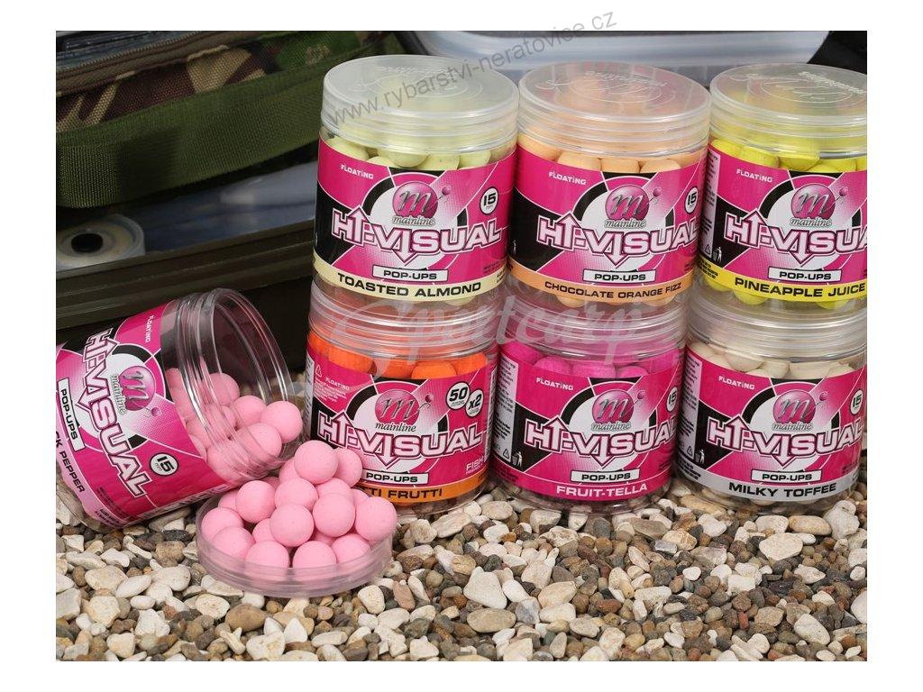 Mainline Plovoucí Boilie Pop Ups Hi-Visual 15mm Fruit-Tella (ovoce)