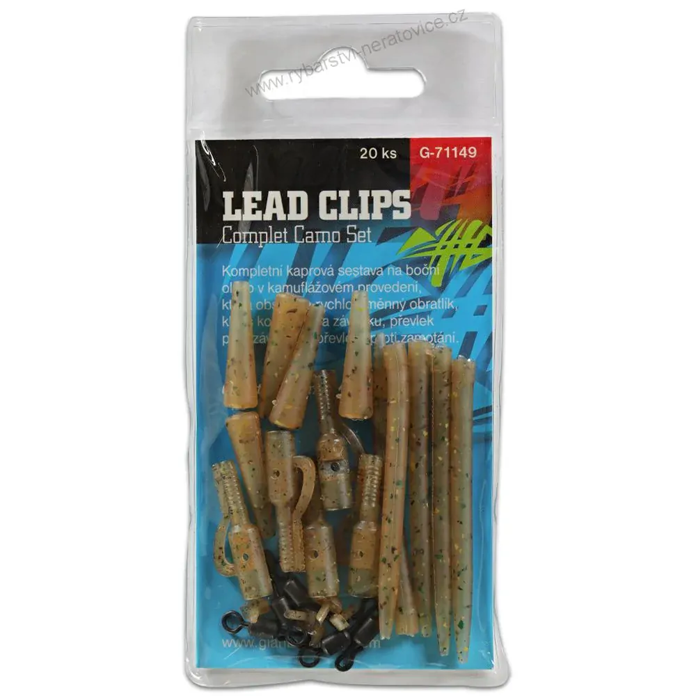 Kompletní sada na boční olovo Lead Clips Complet Camo Set Giants Fishing