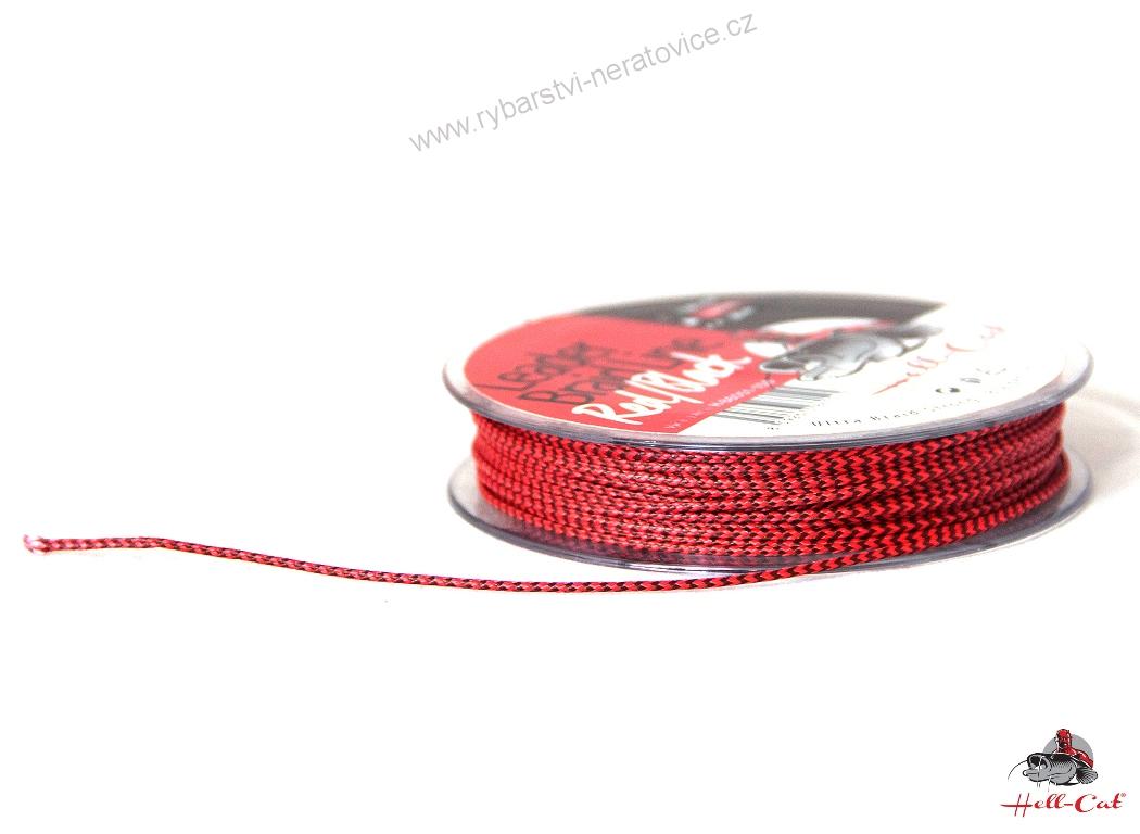 SPLÉTANÁ ŠŇŮRA HELL-CAT - LEADER BRAID LINE RED/BLACK 20M|1.20MM/100KG