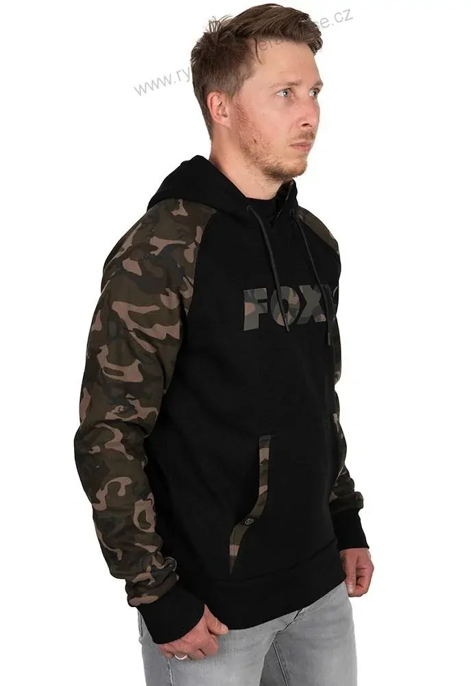 Fox Mikina Black Camo Raglan hoodie - M