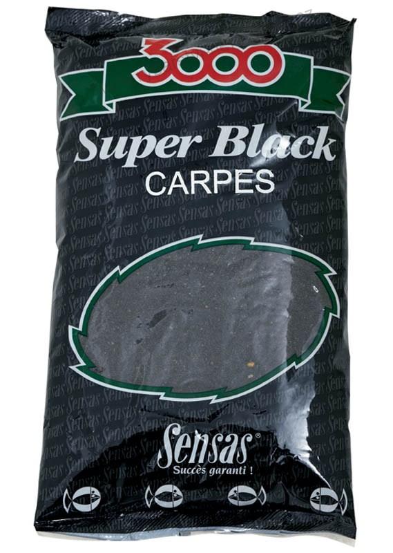 SENSAS Krmítková směs 3000 Super Black (Kapr-černý) 1kg