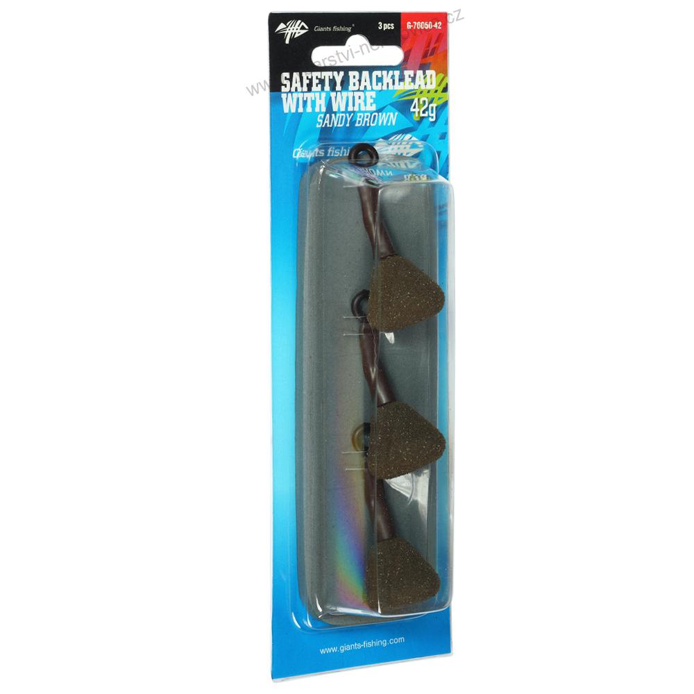 GIANTS FISHING ZÁTĚŽ SAFETY BACKLEAD WITH WIRE SANDY BROWN - 3ks -  28g