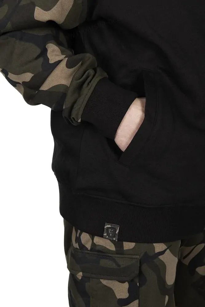 Fox Mikina LW Black Camo Split Zip Hoody - L
