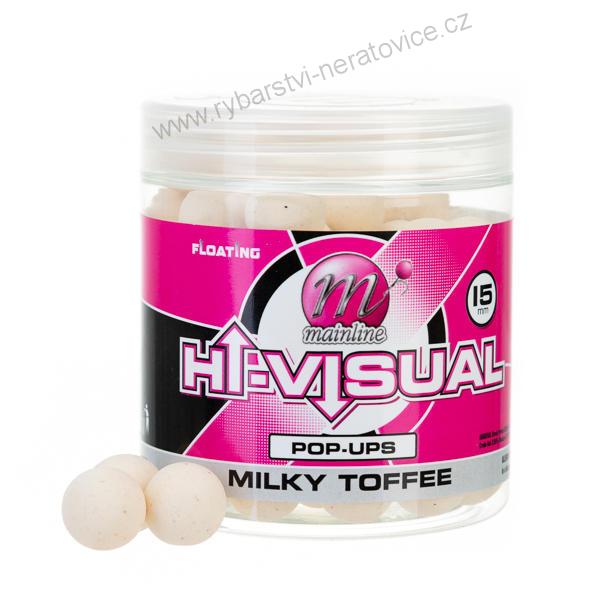Mainline Plovoucí Boilie Pop Ups Hi-Visual 15mm Milky Toffee (mléčný karamel)