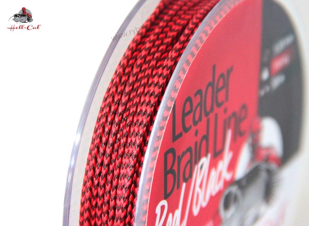SPLÉTANÁ ŠŇŮRA HELL-CAT - LEADER BRAID LINE RED/BLACK 20M|0.90MM/75KG