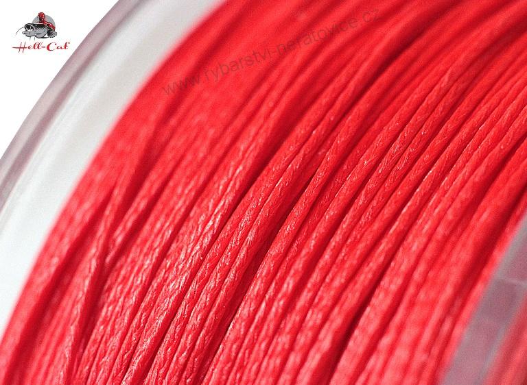 HELL-CAT SPLÉTANÁ ŠŇŮRA ROUND BRAID POWER RED 0,50MM, 57,50KG, 200M