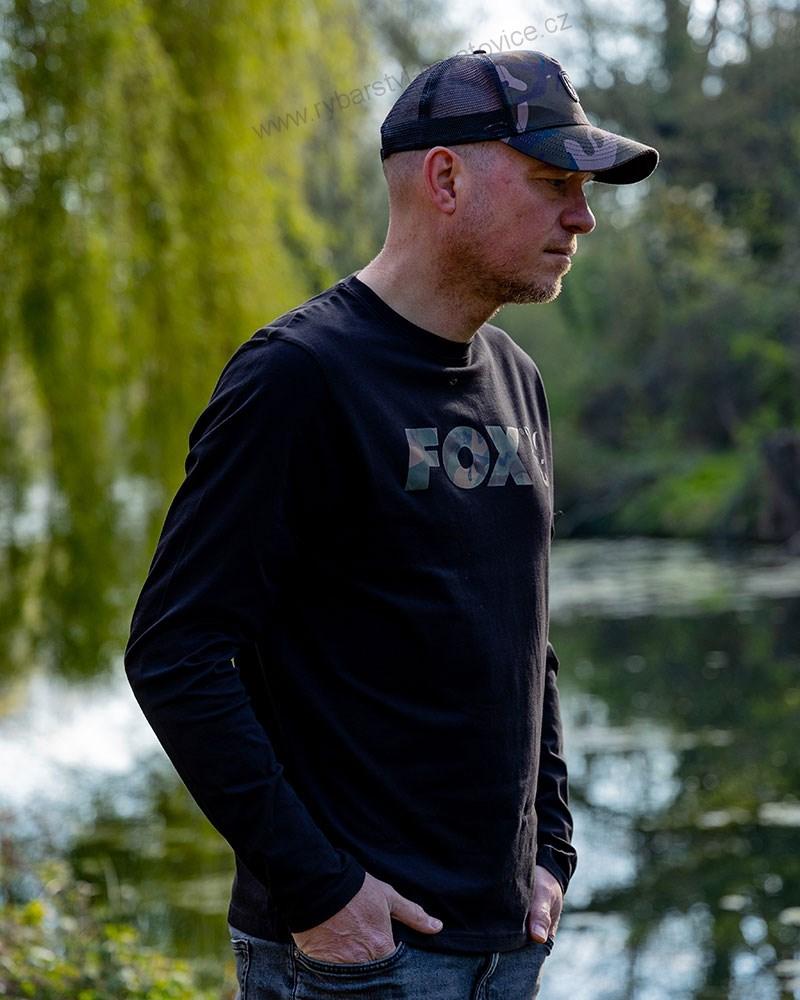 Fox Triko Long Sleeve Black Camo T Shirt - M