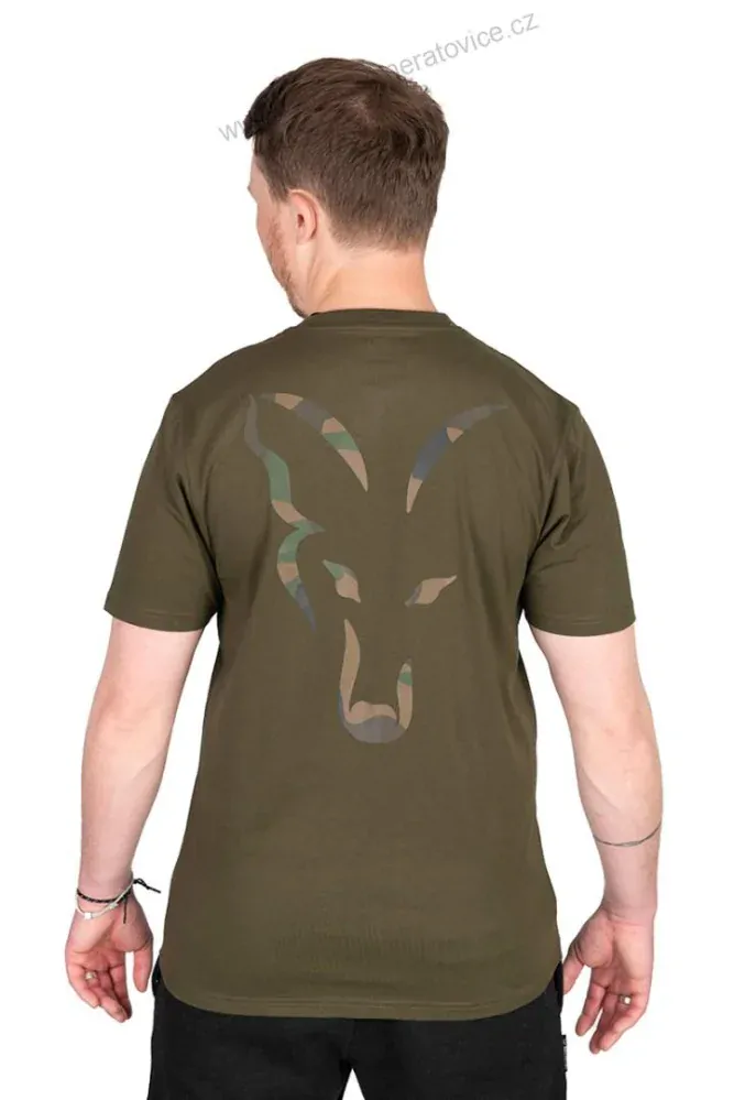 Fox Triko Khaki Head Logo T-Shirt - XXXL