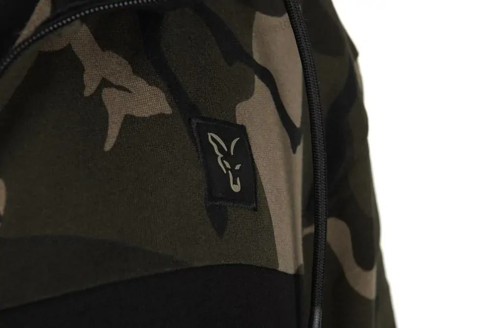 Fox Mikina LW Black Camo Split Zip Hoody - L