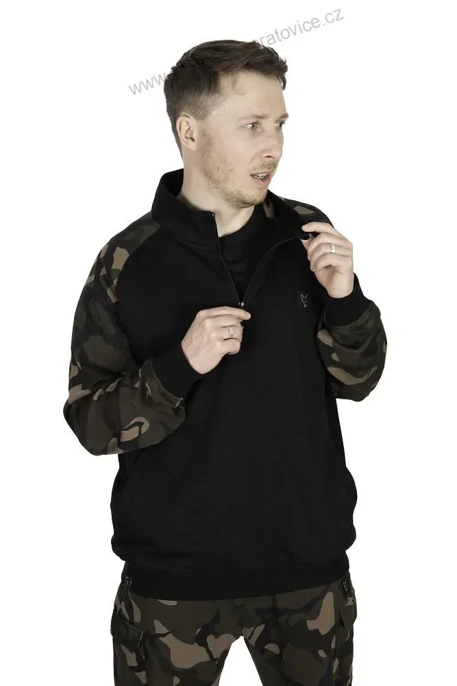 Fox Mikina LW Black Camo QTR Zip - XXXL
