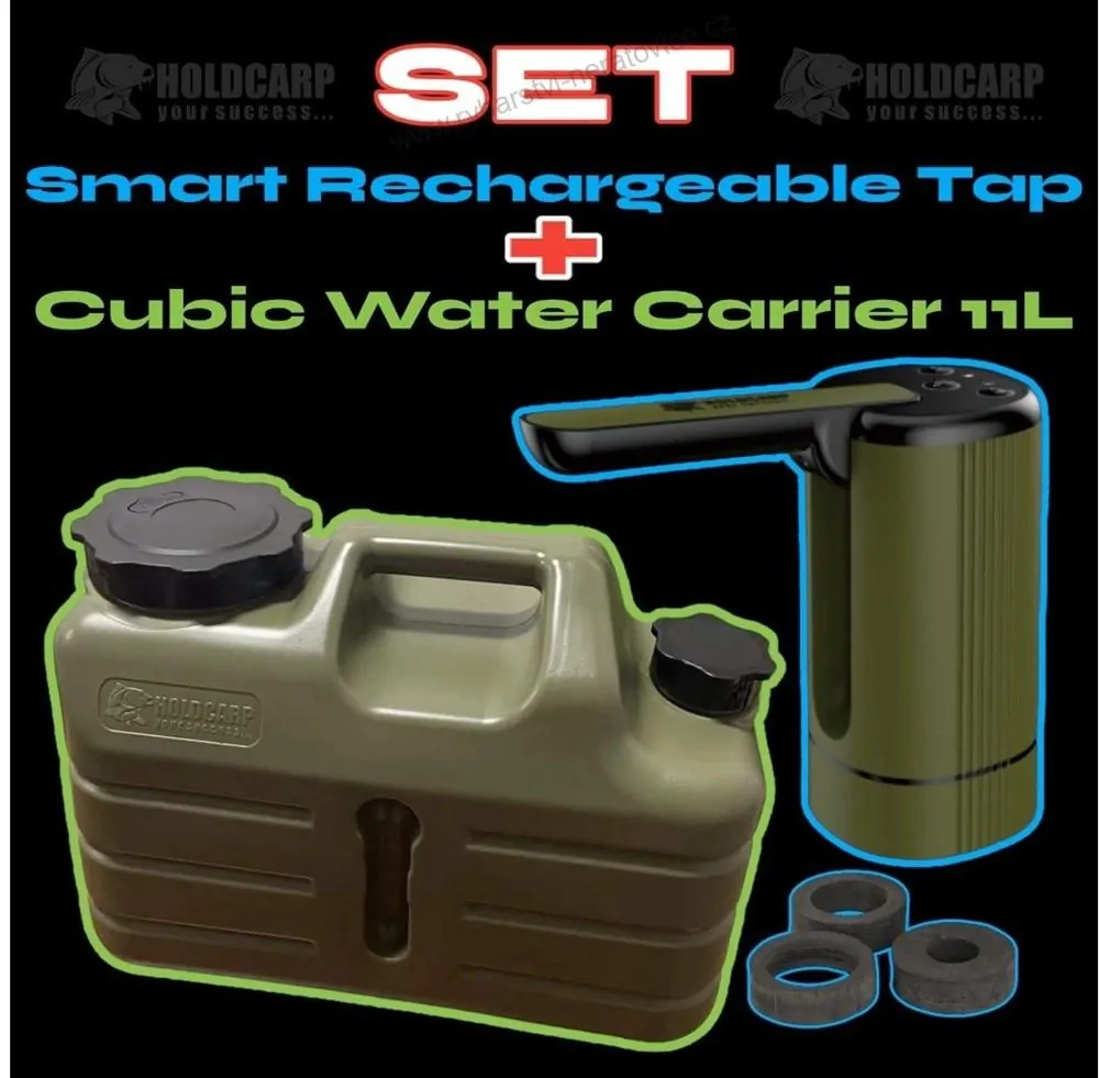 Holdcarp Set Automatická Pumpa Smart Rechargeable Tap + Kanystr Cubic Water Carrier 11 l