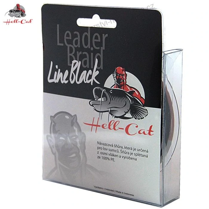 Hell-Cat Splétaná návazcová šňůra Leader Braid Line Black 20m - 0.90mm/75kg