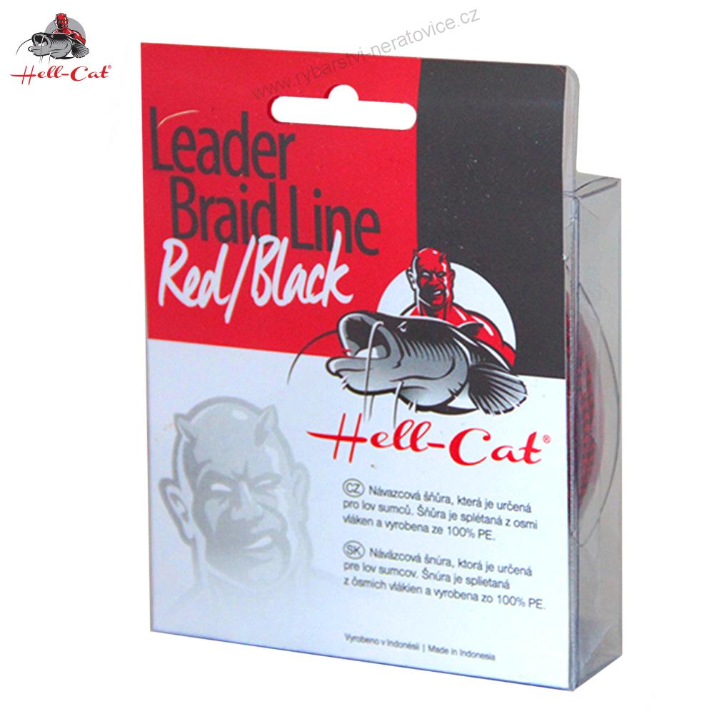 SPLÉTANÁ ŠŇŮRA HELL-CAT - LEADER BRAID LINE RED/BLACK 20M|0.90MM/75KG