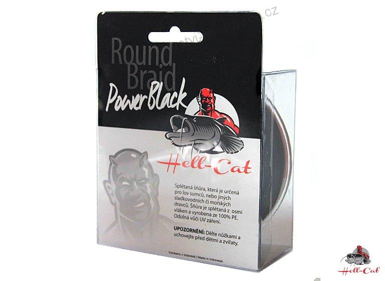 HELL-CAT SPLÉTANÁ ŠŇŮRA ROUND BRAID POWER BLACK 0,80MM, 100KG, 200M