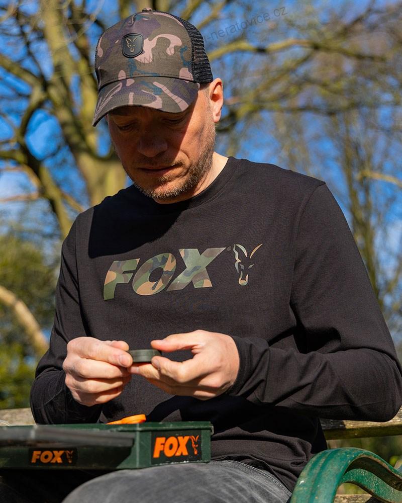 Fox Triko Long Sleeve Black Camo T Shirt - M