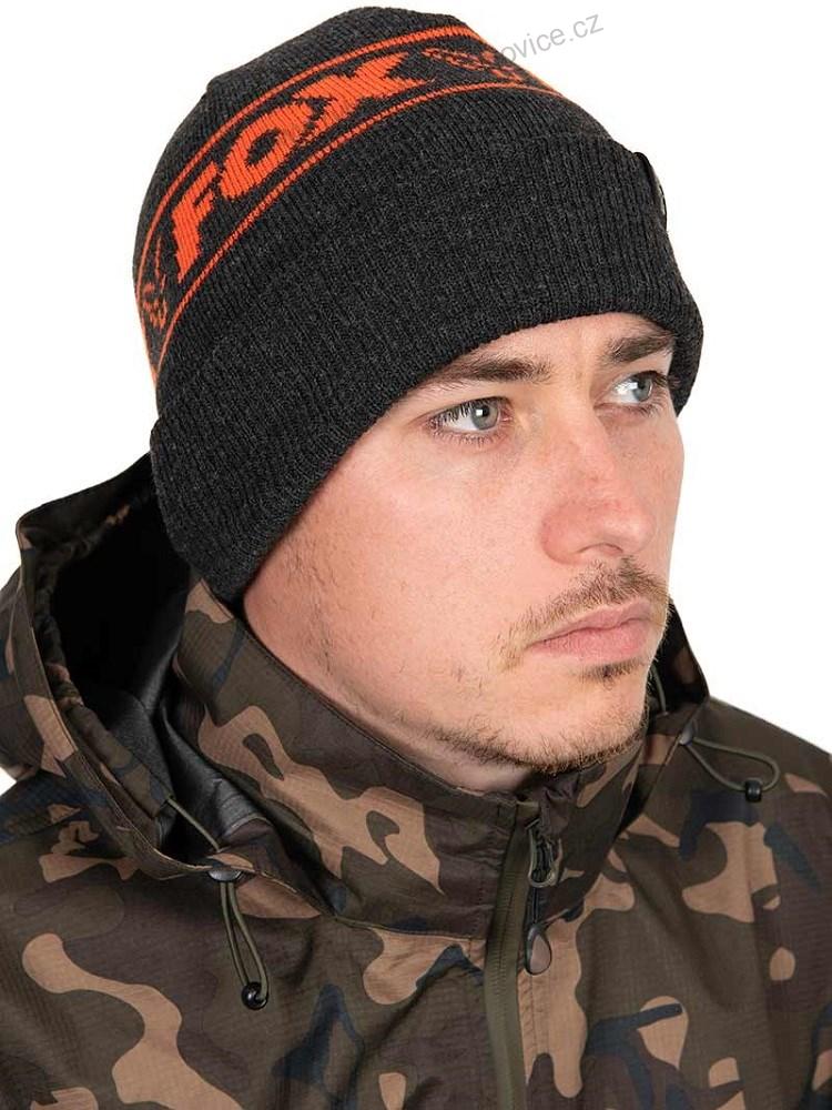 Fox Čepice Collection Beanie Hat Black Orange
