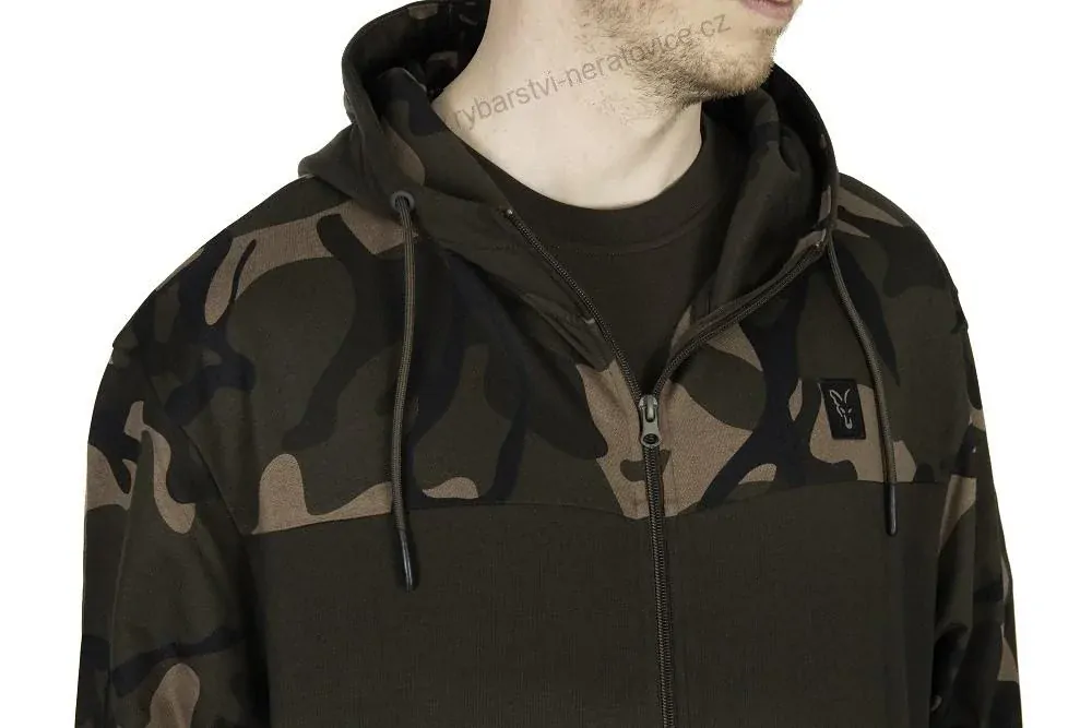 Fox Mikina LW Khaki Camo Split Zip Hoody - XXXL