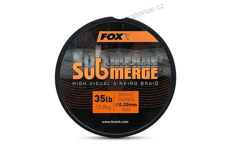 Fox Splétaná Šňůra Submerge Orange Sinking Braid 300 m - 0,20 mm 15,8 kg