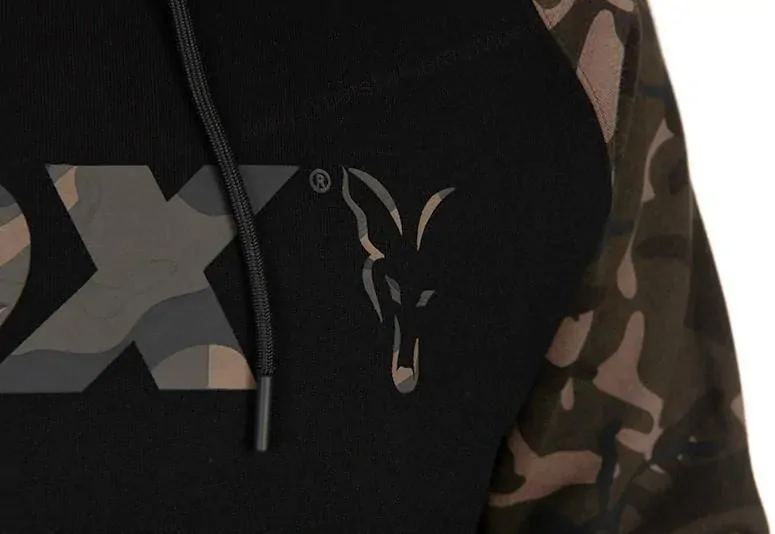 Fox Mikina Black Camo Raglan hoodie - XXXL