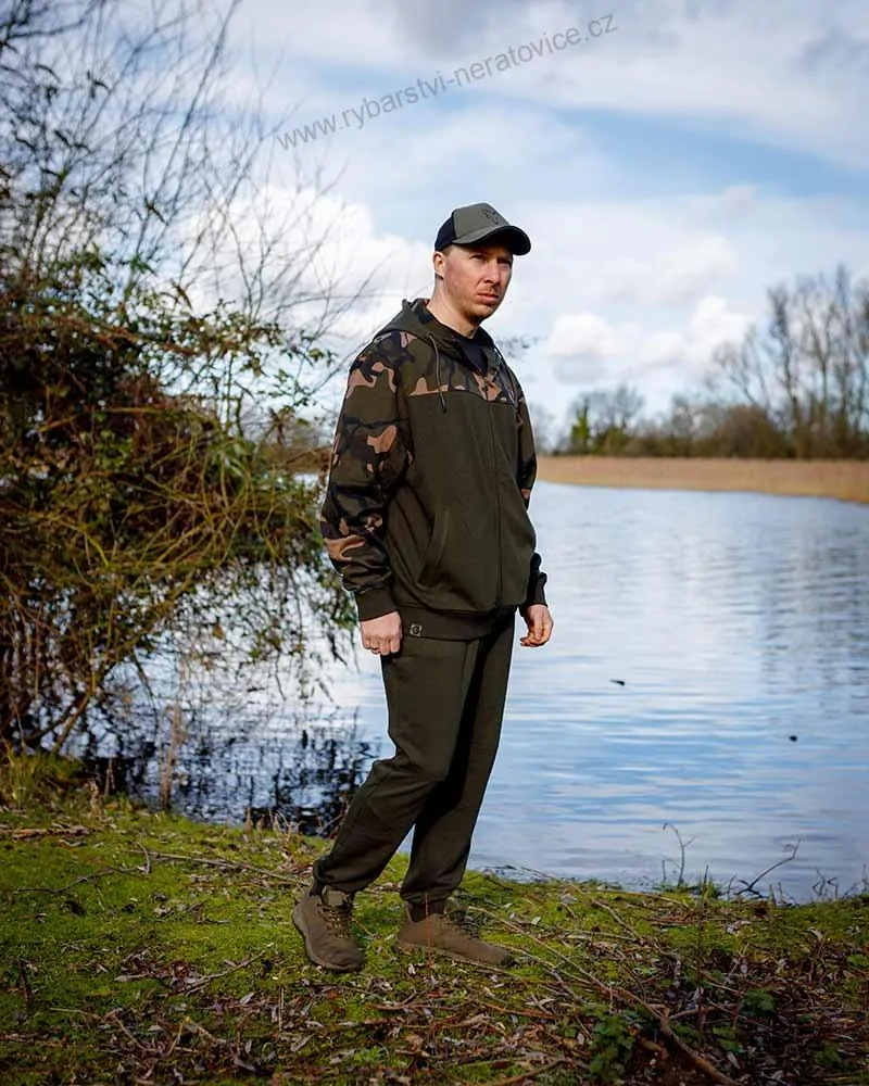 Fox Mikina LW Khaki Camo Split Zip Hoody - L