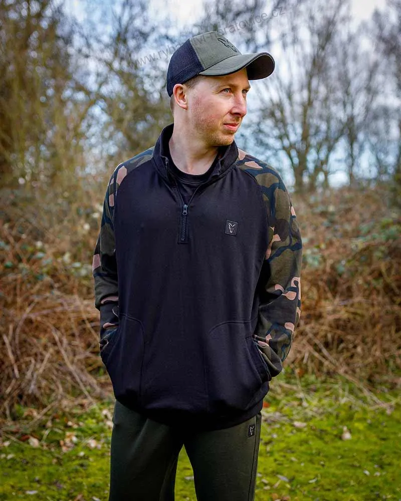Fox Mikina LW Black Camo QTR Zip - XXXL
