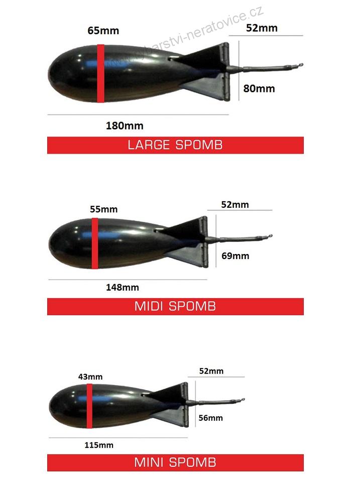 SPOMB - krmná raketa velká Bait Rocket černá