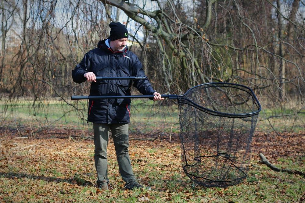 Podběrák Deluxe Landing Net Rubber 85x75cm + 2x rukojeť - Giants Fishing
