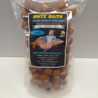 Gold Insect boilies - Hmyz/Kreveta/Krill - 1kg - 24mm
