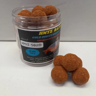Gold Insect boilies v Powder dipu - Hmyz/Squid Octopus - 150g - 20mm