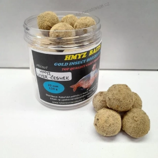 Gold Insect boilies v Powder dipu - Hmyz/Liver - Játra/Česnek - 150g - 20mm