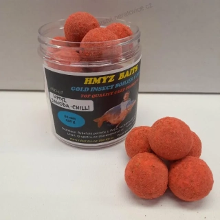 Gold Insect boilies v Powder dipu - Hmyz/Jahoda/Chilli - 150g - 24mm