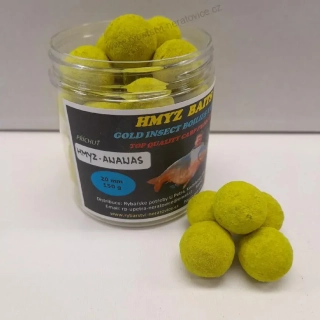Gold Insect boilies v Powder dipu - Hmyz/Ananas - 150g - 24mm