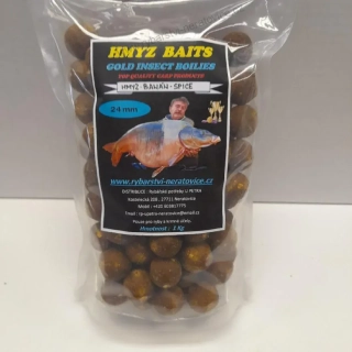 Gold Insect boilies - Hmyz/Banán/Spice - 1kg - 20mm
