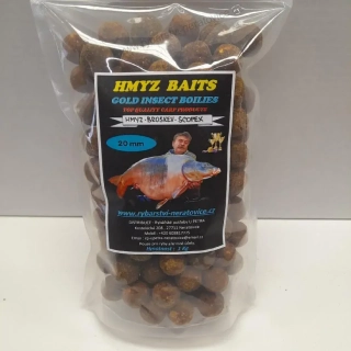 Gold Insect boilies - Hmyz/Broskev/Scopex - 1kg - 20mm