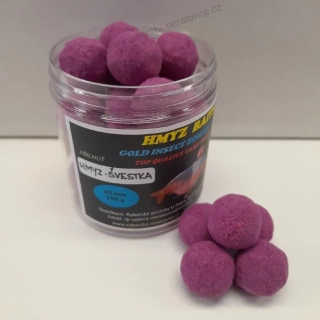 Gold Insect boilies v Powder dipu - Hmyz/Švestka - 150g - 24mm
