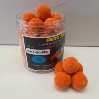 Gold Insect boilies v Powder dipu - Hmyz/Scopex - 150g - 20mm
