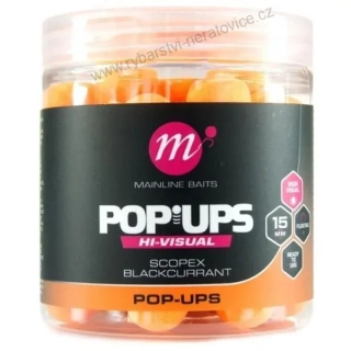 Mainline Plovoucí Boilie High Visuali Pop Ups Scopex Blackcurrant 15 mm