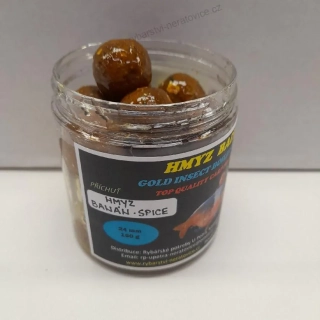 Gold Insect boilies v dipu - Hmyz/Banán/Spice - 150g - 20mm