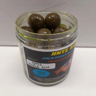 Gold Insect boilies v dipu - Hmyz/Green Mušle GLM - 150g - 24mm