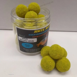 Gold Insect boilies v Powder dipu - Hmyz/Banán/Ananas - 150g - 24mm