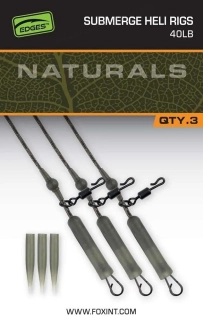 Fox Montáž Naturals Submerged Heli Rigs Leaders 75 cm 3 ks - 40 lb
